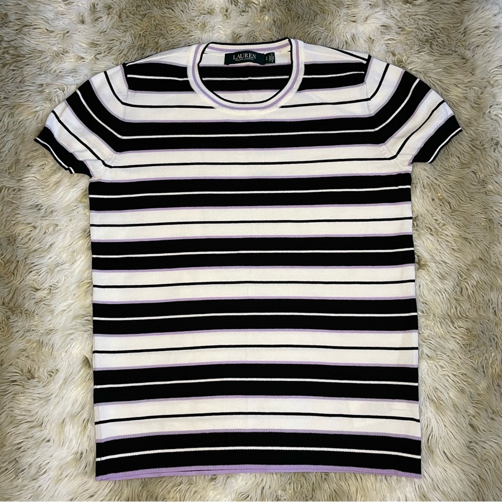 Ralph Lauren Women’s Purple and Black T-Shirt